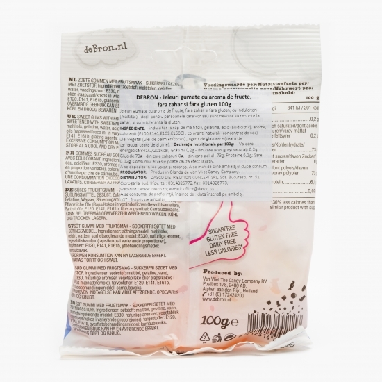Jeleuri gumate cu aromă de fructe, fără zahăr adăugat 100g