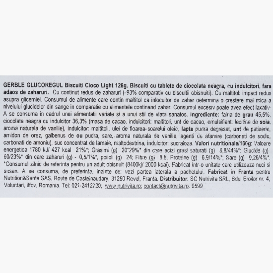Biscuiți dietetici Cioco Light, fără zahăr adăugat 126g