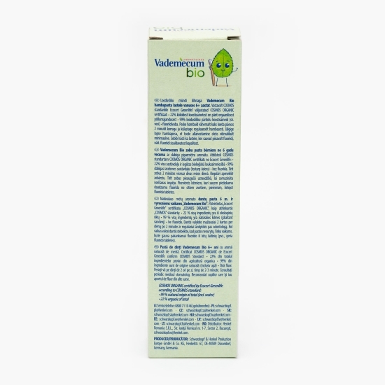 Pastă de dinți bio pentru copii, fără fluor, aromă de mentă, 6+ ani, 50ml