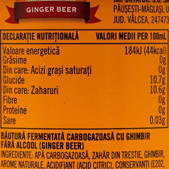 Bere cu ghimbir, fără alcool, 4x0.375l