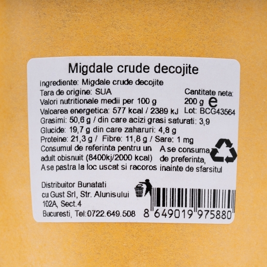 Migdale crude decojite 200g