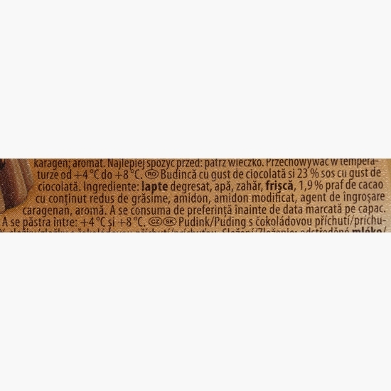 Budincă cu ciocolată și sos de ciocolată 450g