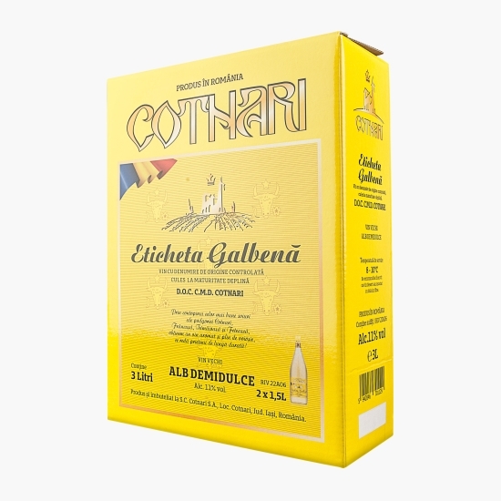 Vin alb demidulce Eticheta Galbenă, 11.5%, bag in box 3l