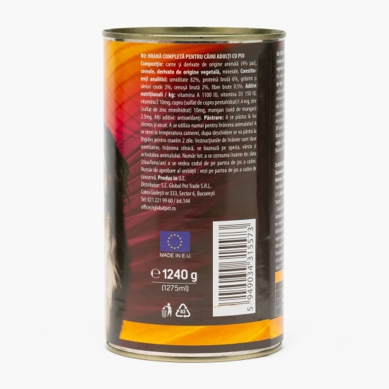 Hrană umedă pentru câini adulți, cu pui 1240g