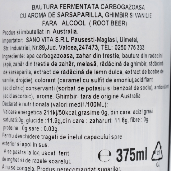 Bere aromatizată Root, fără alcool, 4x0.375l