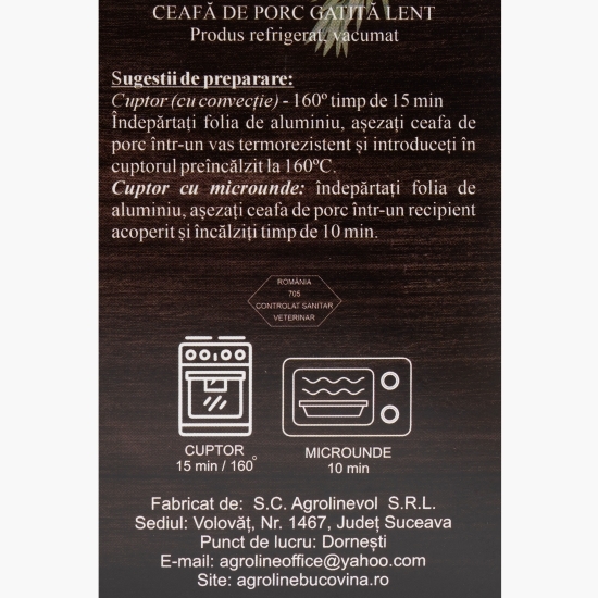 Ceafă de porc gătită lent 650g