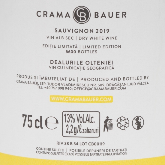 Vin alb sec Sauvignonasse, 13%, 0.75l