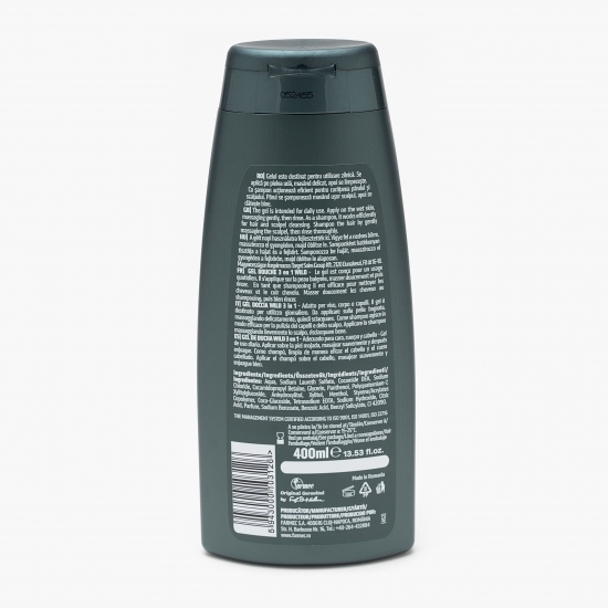 Gel de duș pentru bărbați 3 în 1 Wild 400ml 
