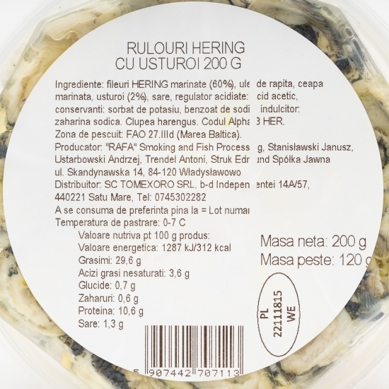 Rulouri hering cu usturoi 200g