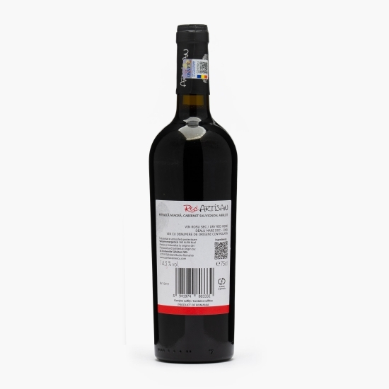 Vin roșu sec Fetească Neagră, Merlot și Cabernet Sauvignon, 14.5%, 0.75l