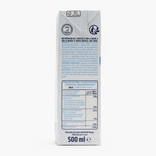 Produs UHT pe bază de grăsimi vegetale, fără zahăr 0.5l