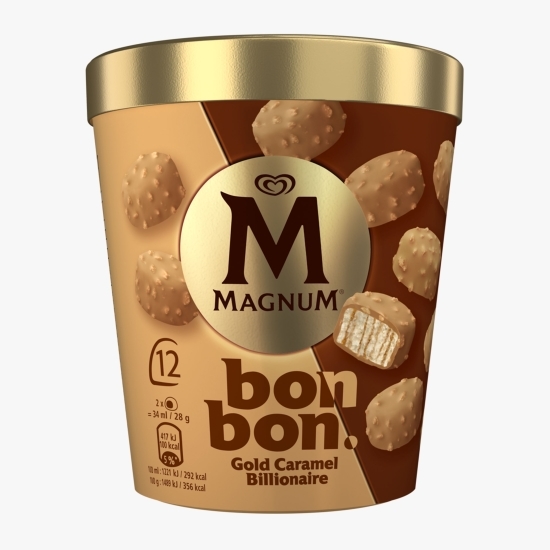 Înghețată Bon Bon Gold Caramel Billionaire, 12 buc, 204ml (168g)