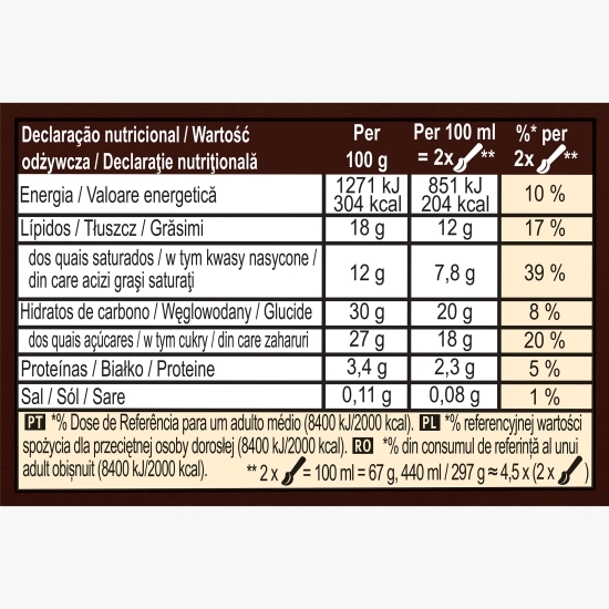 Înghețată Classic cu vanilie și ciocolată cu lapte, 440ml