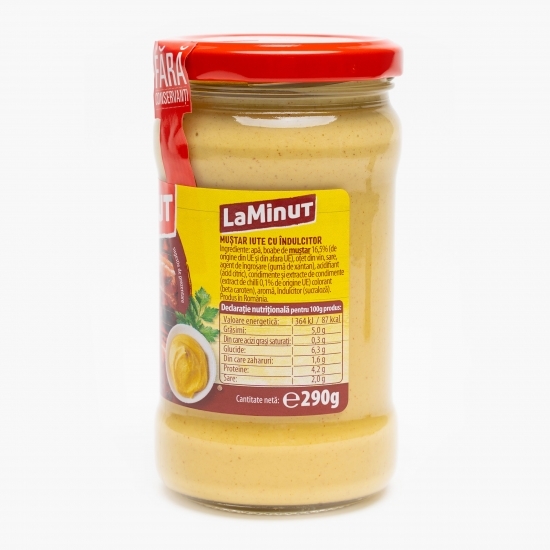 Muștar iute cu îndulcitor 290g