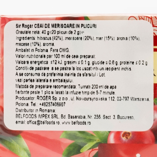 Ceai cu merișoare plicuri 20x2g