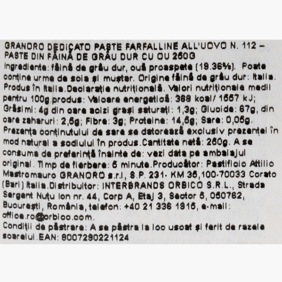 Paste Farfalline cu ou N.112 250g