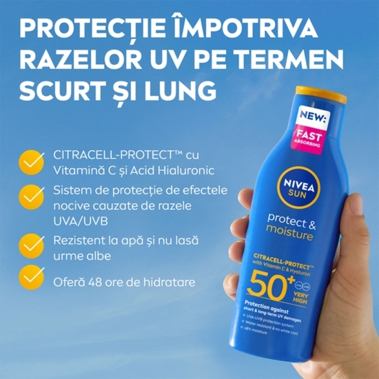 Loțiune protecție solară Protect & Moisture, SPF 50+, 400ml