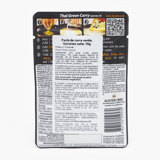 Pastă curry verde, Green Thai 70g