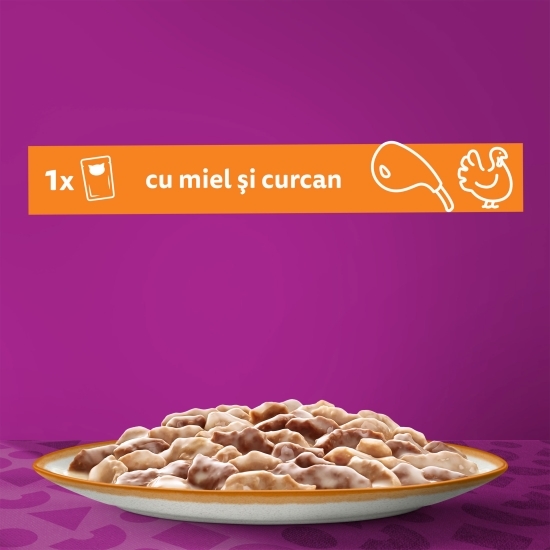 Hrană umedă pentru pisici adulte, 85g, Tasty Mix cu miel și curcan în sos 85g