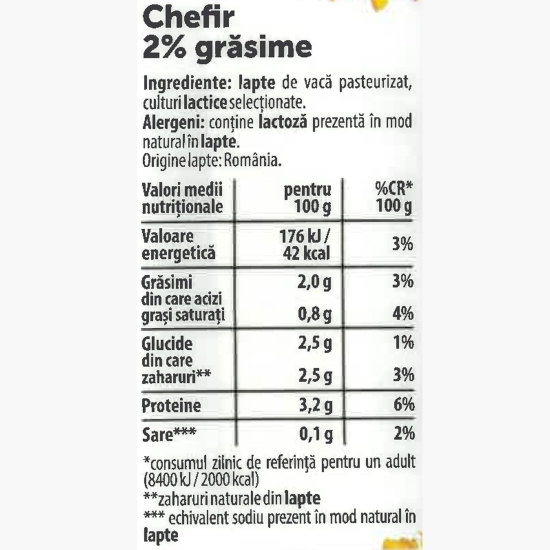 Chefir 2% grăsime 330g