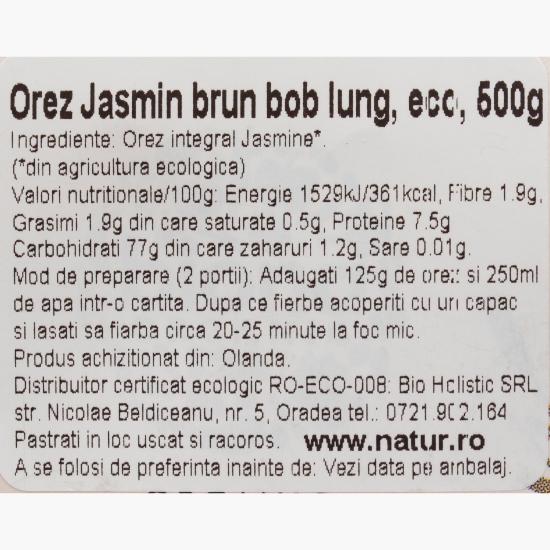 Orez Jasmine brun eco 500g