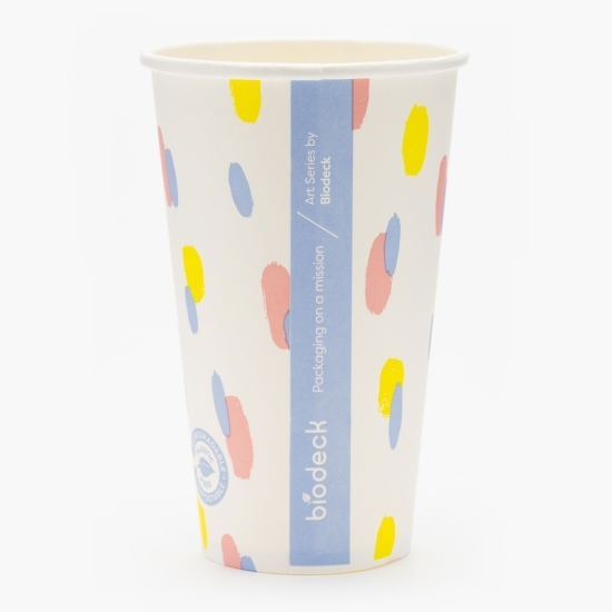 Pahare carton zero plastic bio Artwork 480ml, 25 buc