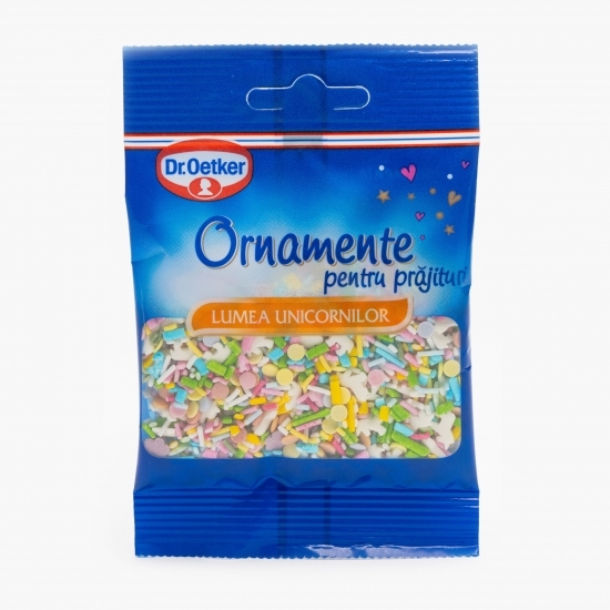 Ornamente pentru prăjituri Lumea unicornilor 30g