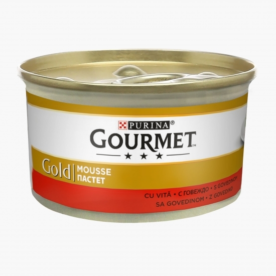Hrană umedă pentru pisici, mousse, 85g, cu vită 