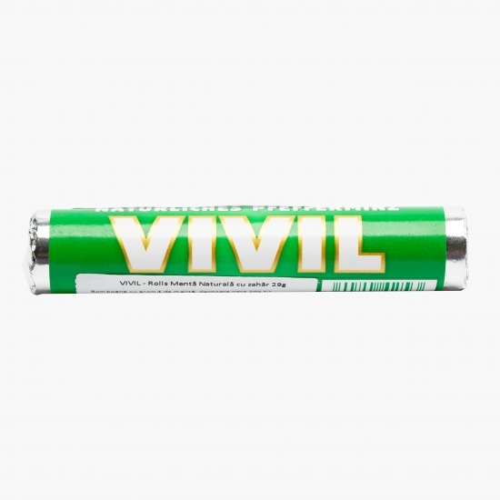 Rolls mentă naturală cu zahăr 29g