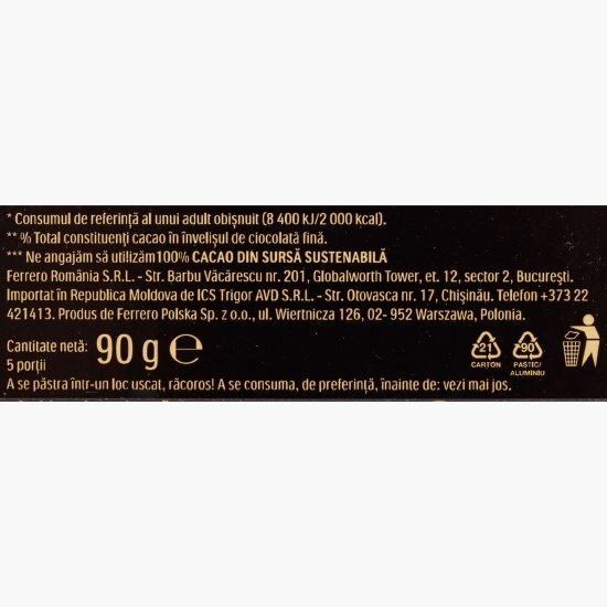 Ciocolată neagră cu alune 90g