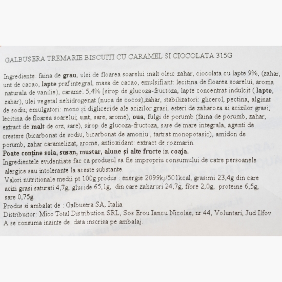Biscuiți cu caramel și bucăți de ciocolată 315g