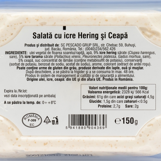 Salată cu icre hering și ceapă 150g