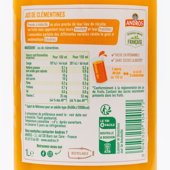 Suc de clementine fără zahăr adăugat 1l