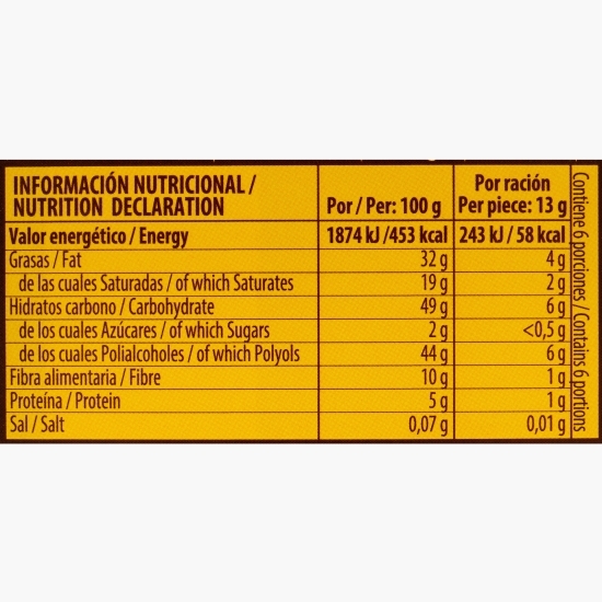 Ciocolată neagră cu mango, fără zahăr adăugat 75g