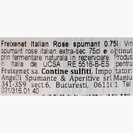 Vin spumant rose extra sec, 11%, 0.75l