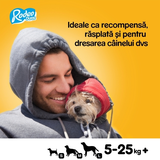 Recompense pentru câini adulți, 7 buc, 123g, Rodeo Duos cu aromă de pui și șuncă