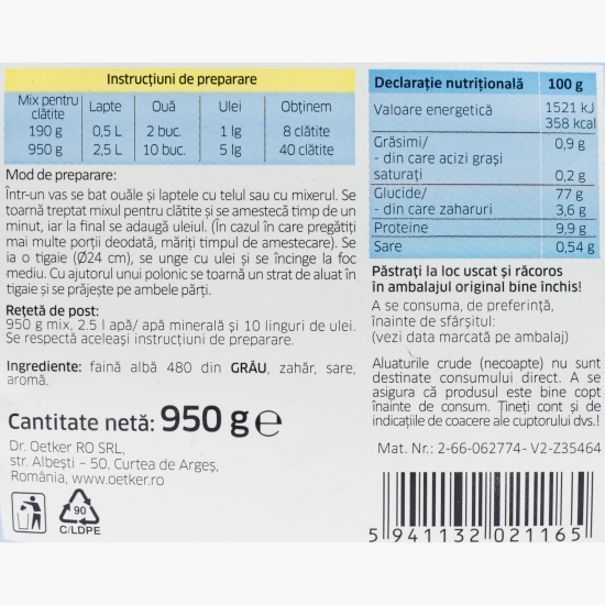 Mix pentru clătite Professional 950g