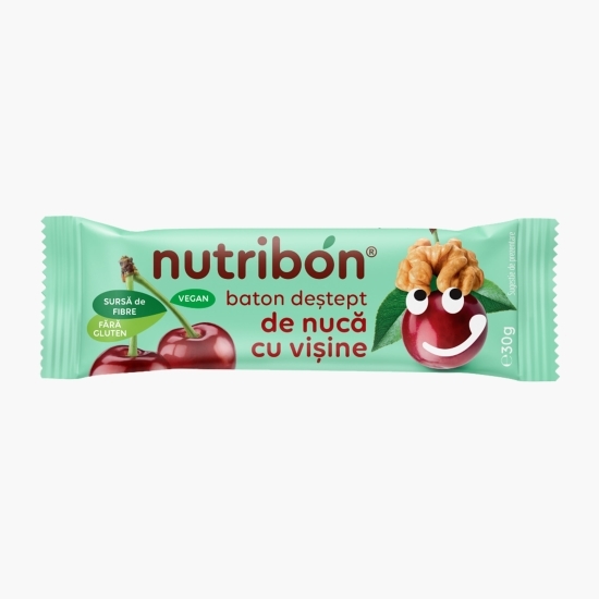 Baton vegan de vișine cu nucă, fără gluten 30g