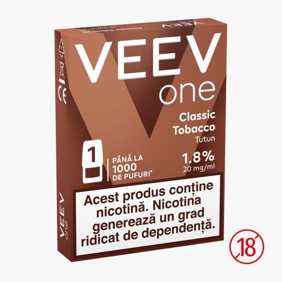 Capsulă pentru țigară electronică Classic Tobacco 1.8%, 20mg/ml nicotină, 1000 puffs