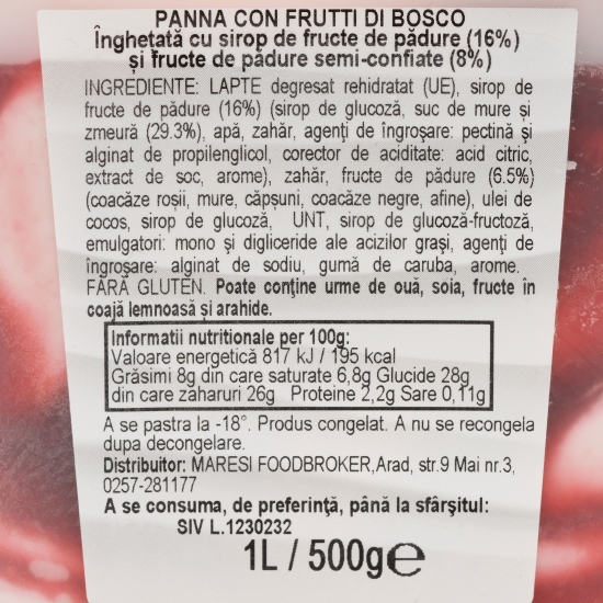 Înghețată fructe de pădure, 1l (500g)