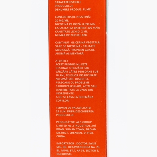 Țigară electronică Pepene cu nicotină 2mg/ml, 800puffs