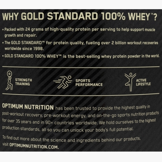 Proteine din zer 100% Whey Gold Standard, aromă vanilie, 900g