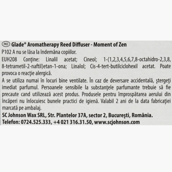Difuzor de parfum lavandă și lemn de santal Aromatherapy Moment of Zen 80ml