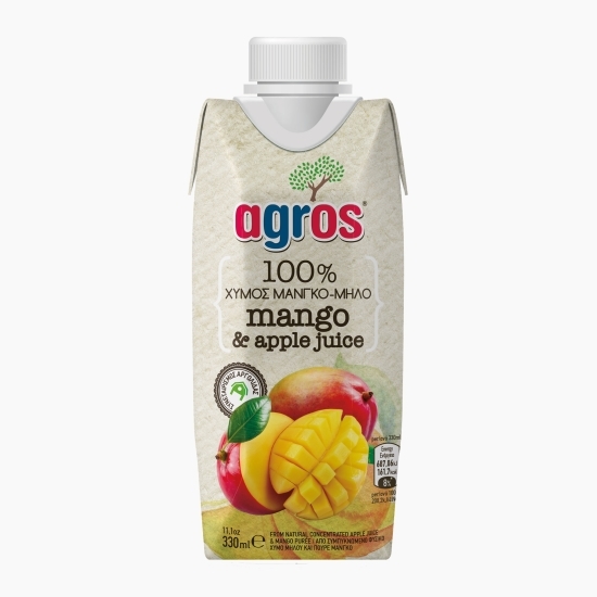 Suc mango și mere 100%, fără zahăr adăugat 330ml