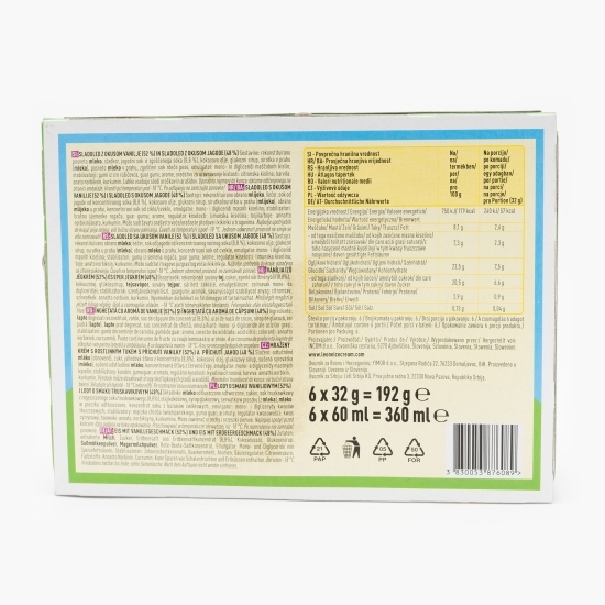 Înghețată pe băț cu căpșuni și vanilie Peppa Pig 6x60ml (6x32g)