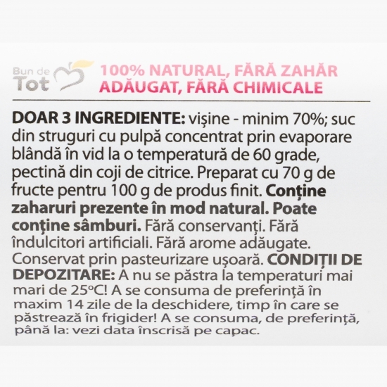 Dulceață de vișine fără zahăr adăugat 360g