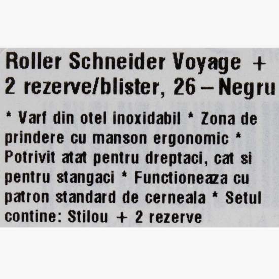 Roller Voyage negru + 2 rezerve cerneală
