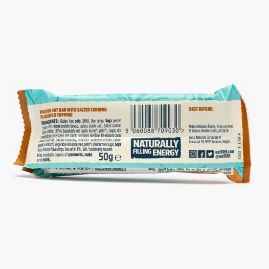 Baton din ovăz cu proteine, cu aromă de caramel sărat, fără gluten 50g