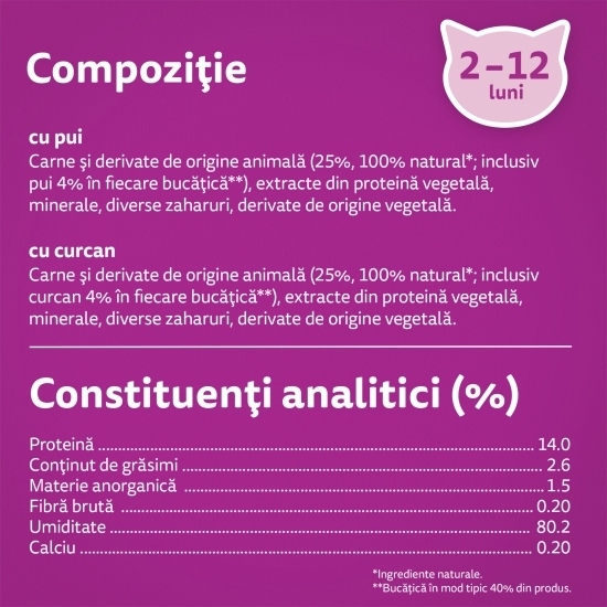 Hrană umedă pentru pisici junior, 4x85g, Pure Delight cu carne de pasăre în aspic