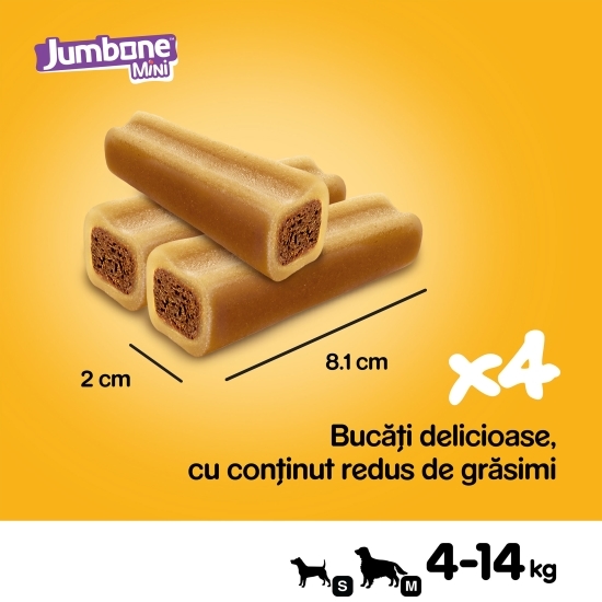 Batoane pentru câini de talie mică, 160g, 4 buc, Jumbone cu aromă de vită și pasăre